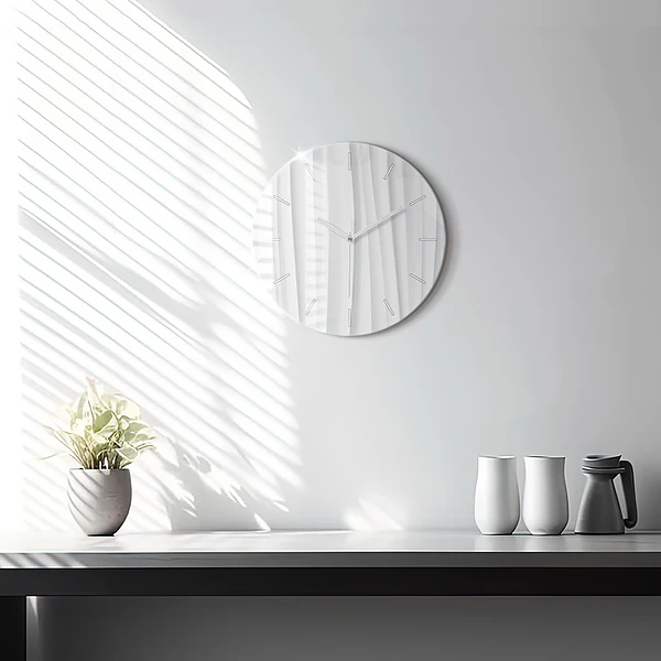 Wanduhr glas rund Textur der Wellen