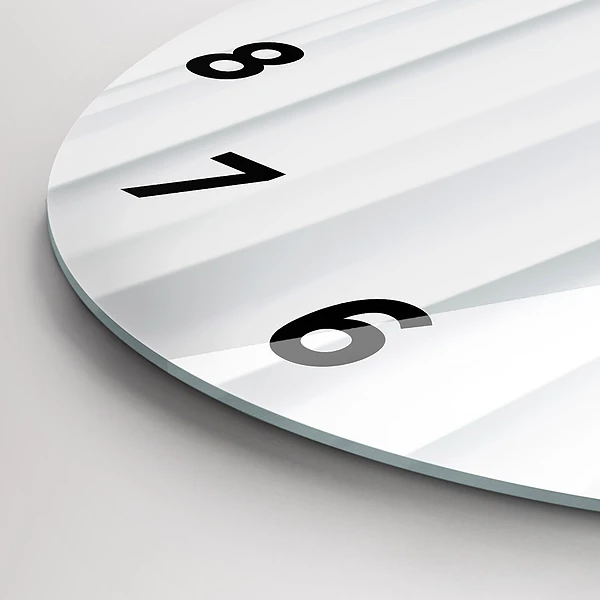 Wanduhr glas rund Textur der Wellen