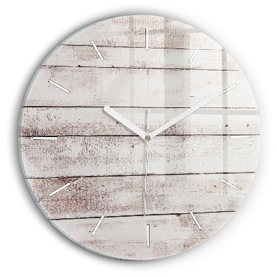 Wanduhr rund Helle Holzbretter