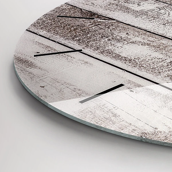 Wanduhr rund Helle Holzbretter