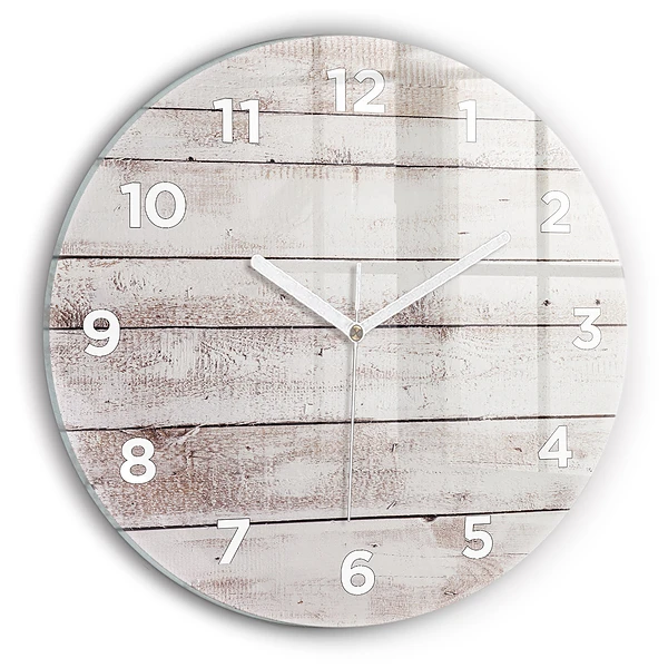 Wanduhr rund Helle Holzbretter