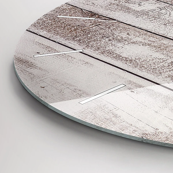 Wanduhr rund Helle Holzbretter