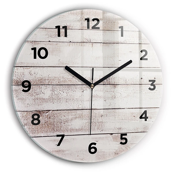 Wanduhr rund Helle Holzbretter