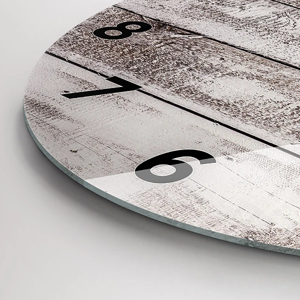 Wanduhr rund Helle Holzbretter