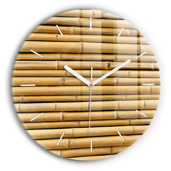 Wanduhr rund mit motiv Bambus Stangen
