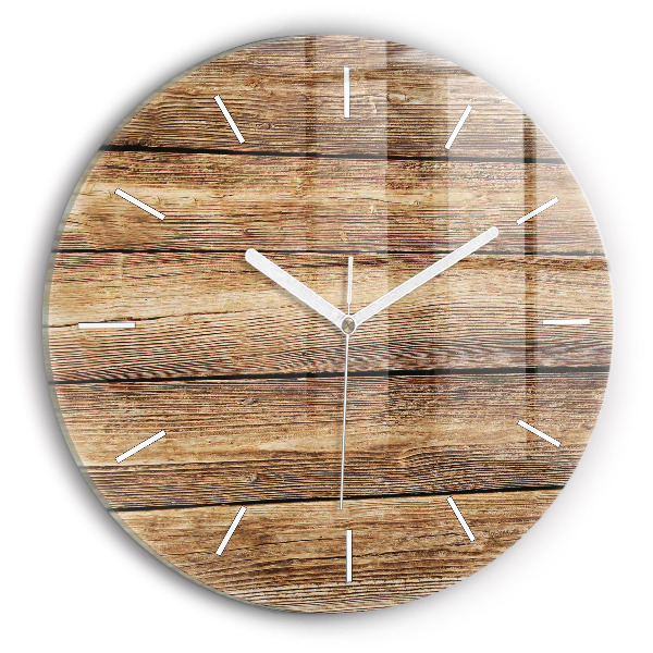 Wanduhr rund Hölzerne Bretter