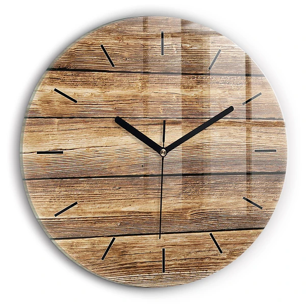 Wanduhr rund Hölzerne Bretter