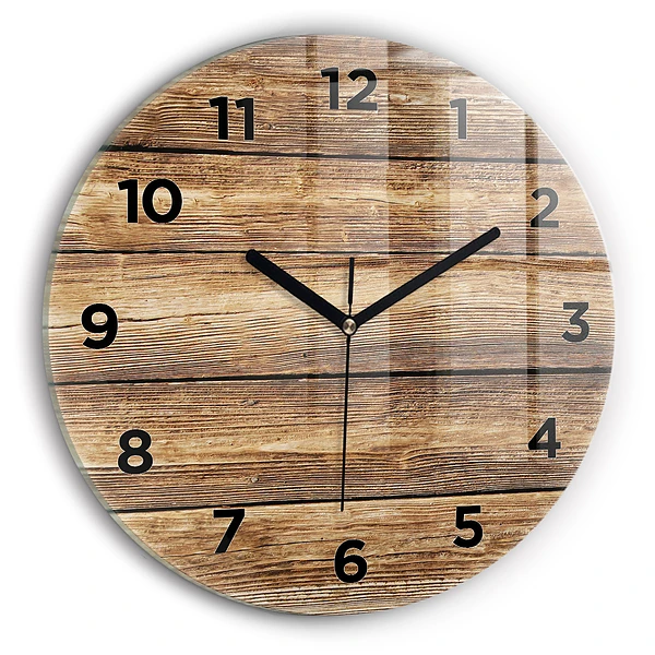 Wanduhr rund Hölzerne Bretter