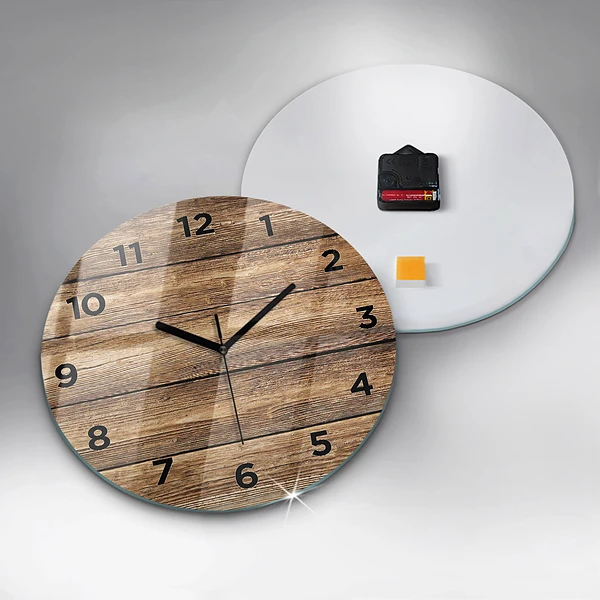 Wanduhr rund Hölzerne Bretter