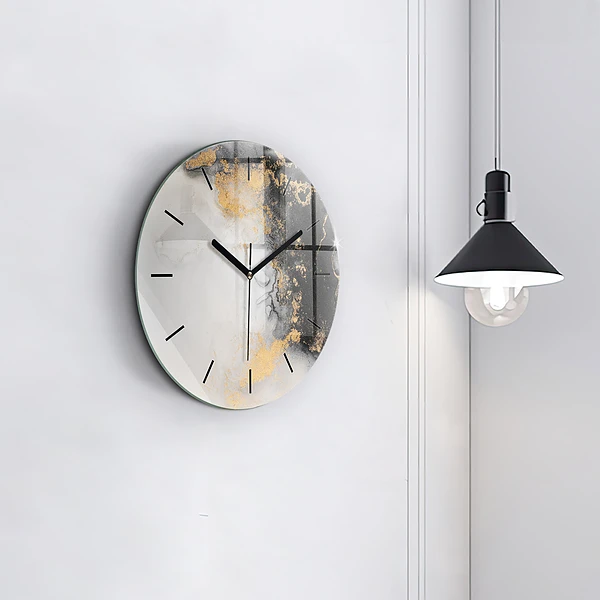 Wanduhr rund Kunstvoller Marmor