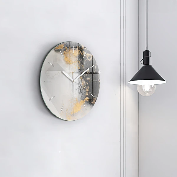 Wanduhr rund Kunstvoller Marmor