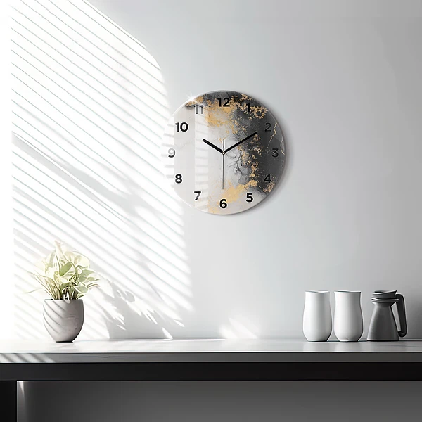 Wanduhr rund Kunstvoller Marmor