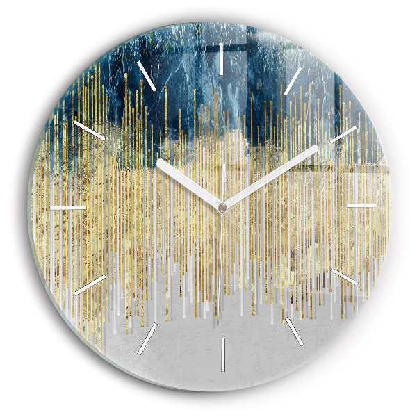 Wanduhr rund Dekoratives Muster und Gold