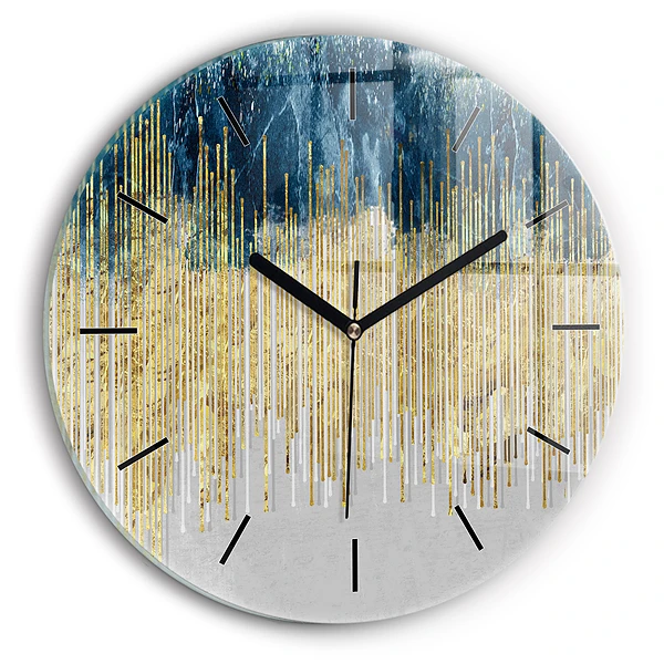 Wanduhr rund Dekoratives Muster und Gold