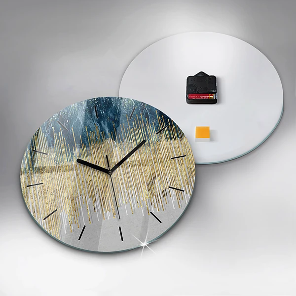 Wanduhr rund Dekoratives Muster und Gold