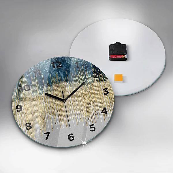 Wanduhr rund Dekoratives Muster und Gold