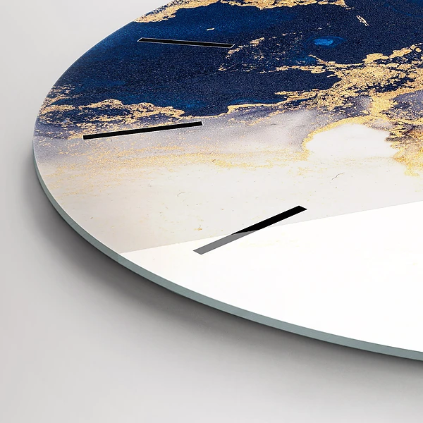 Wanduhr glas rund Marmoriertes Muster