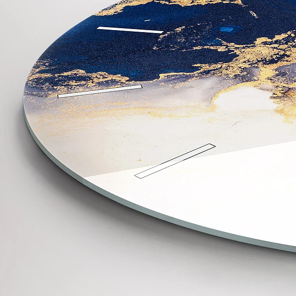 Wanduhr glas rund Marmoriertes Muster