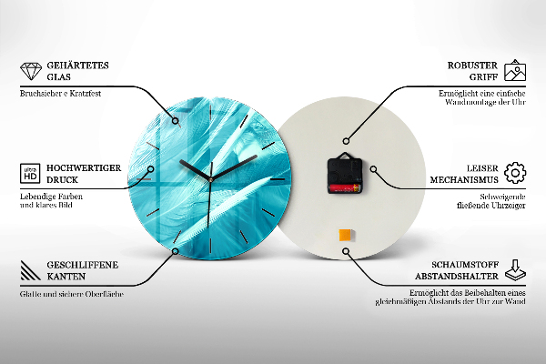 Wanduhr glas rund Abstrakte Marmor-Gold-Abstraktion