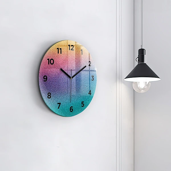 Wanduhr rund Muster mit Farbverlauf