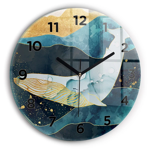 Wanduhr glas rund Abstrakter Wal