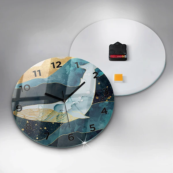 Wanduhr glas rund Abstrakter Wal