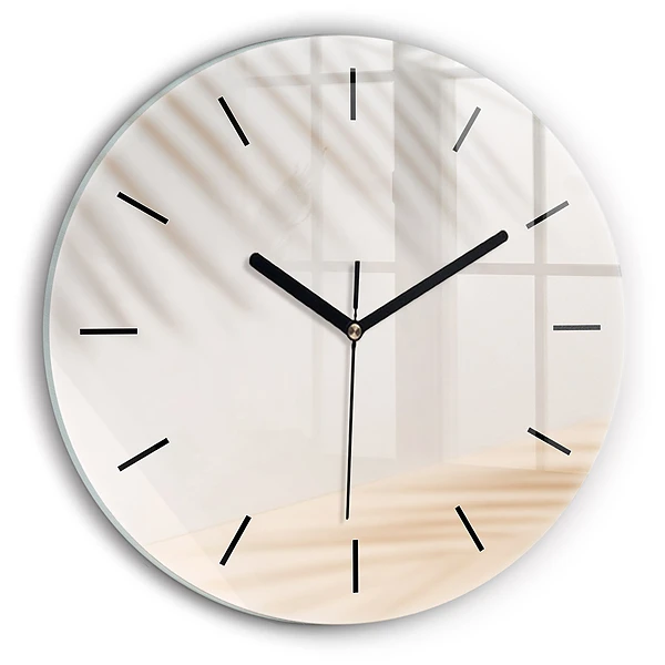 Wanduhr rund mit motiv Creme-Abstraktion