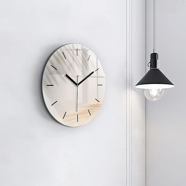 Wanduhr rund mit motiv Creme-Abstraktion