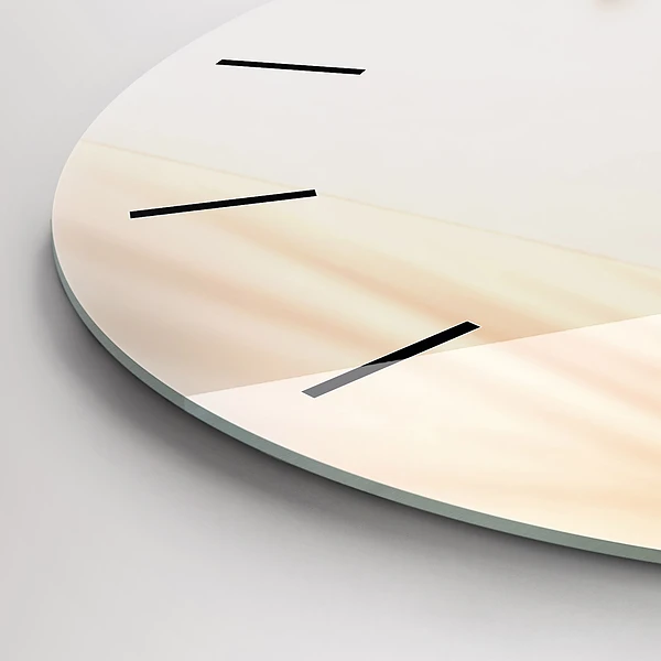 Wanduhr rund mit motiv Creme-Abstraktion