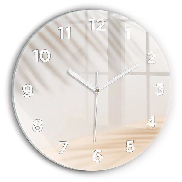 Wanduhr rund mit motiv Creme-Abstraktion