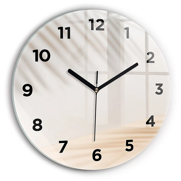 Wanduhr rund mit motiv Creme-Abstraktion