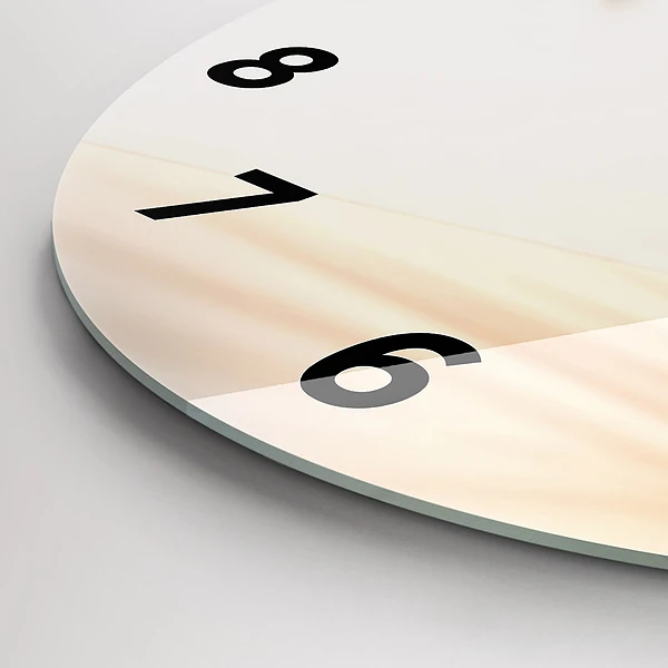 Wanduhr rund mit motiv Creme-Abstraktion