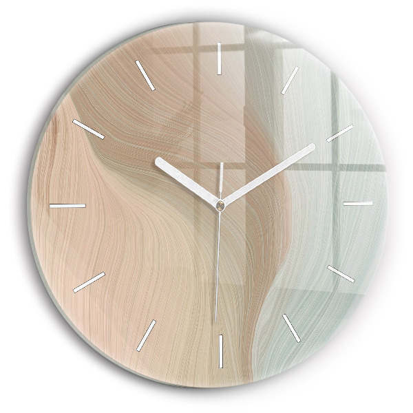 Wanduhr glas rund Wellenförmige Abstraktion