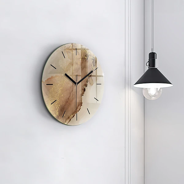 Wanduhr rund Beigefarbene moderne Kunst