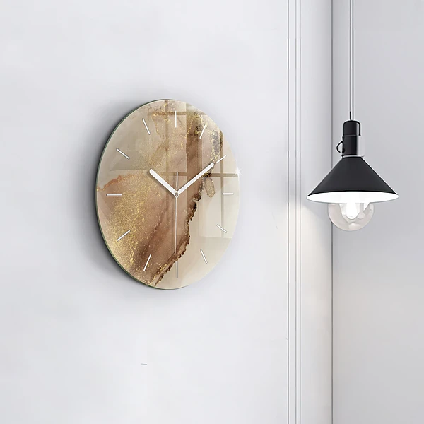 Wanduhr rund Beigefarbene moderne Kunst