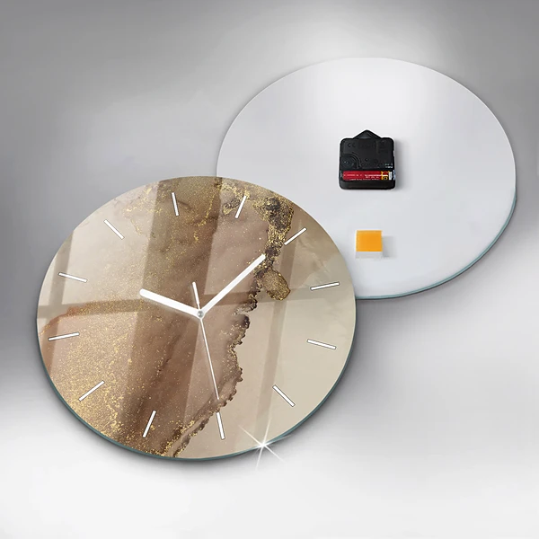 Wanduhr rund Beigefarbene moderne Kunst