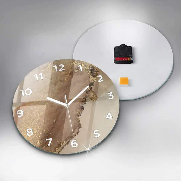 Wanduhr rund Beigefarbene moderne Kunst