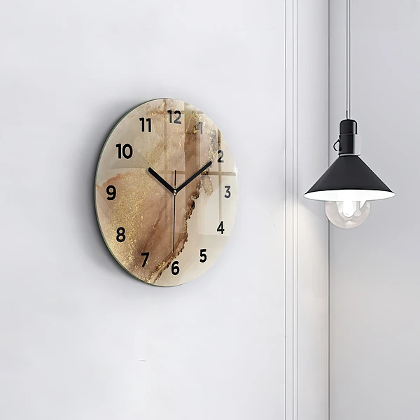 Wanduhr rund Beigefarbene moderne Kunst