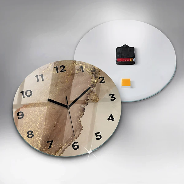 Wanduhr rund Beigefarbene moderne Kunst