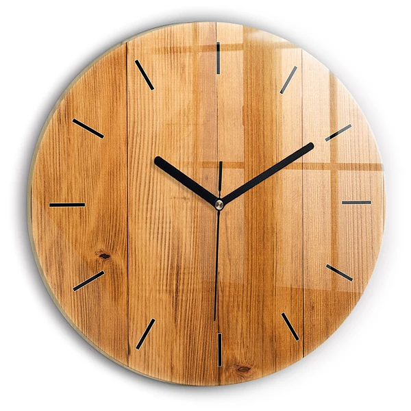 Wanduhr rund mit motiv Hölzerne Bretter