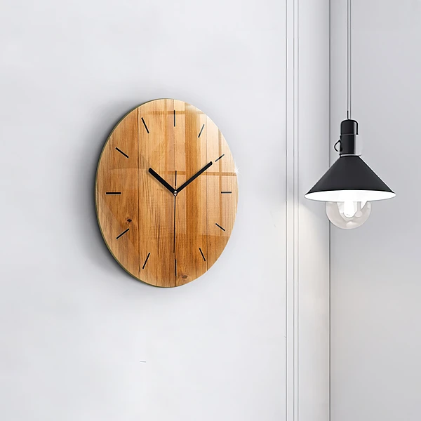 Wanduhr rund mit motiv Hölzerne Bretter