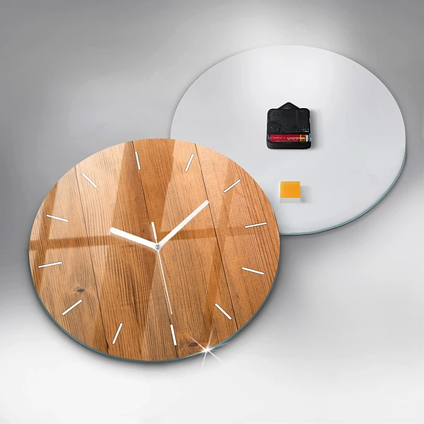 Wanduhr rund mit motiv Hölzerne Bretter