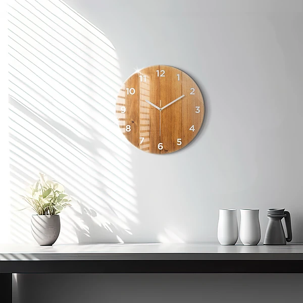 Wanduhr rund mit motiv Hölzerne Bretter