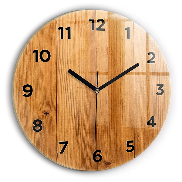 Wanduhr rund mit motiv Hölzerne Bretter