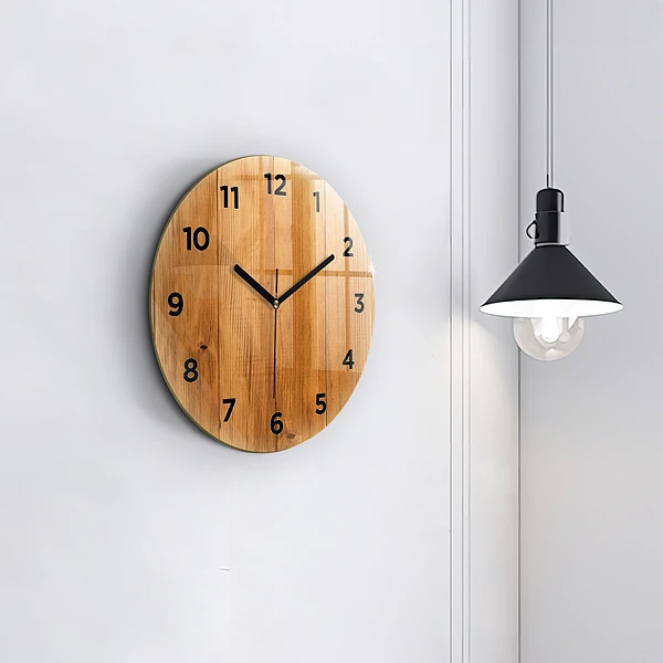 Wanduhr rund mit motiv Hölzerne Bretter