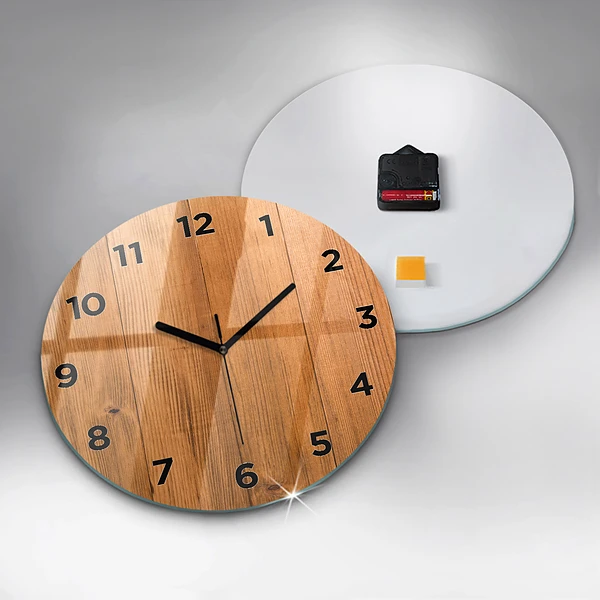 Wanduhr rund mit motiv Hölzerne Bretter