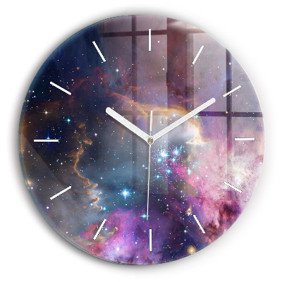 Wanduhr rund mit motiv Galaxie und Sterne