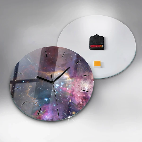 Wanduhr rund mit motiv Galaxie und Sterne