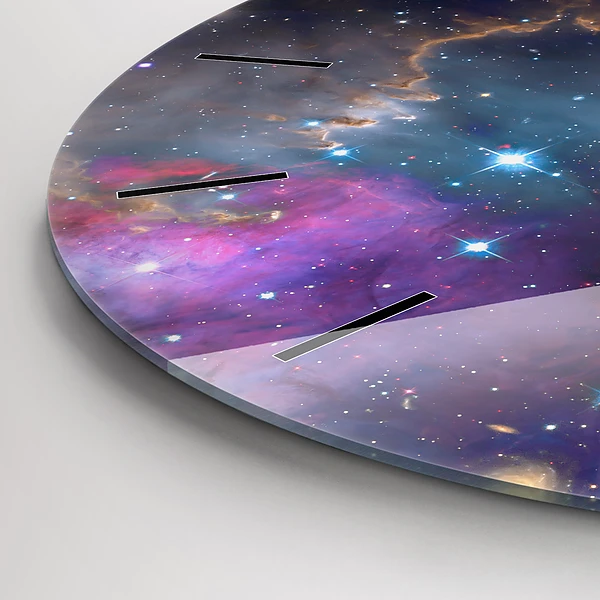 Wanduhr rund mit motiv Galaxie und Sterne