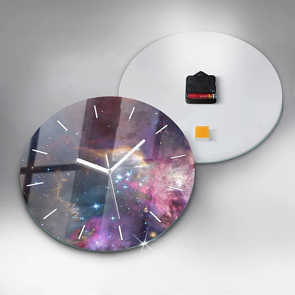 Wanduhr rund mit motiv Galaxie und Sterne